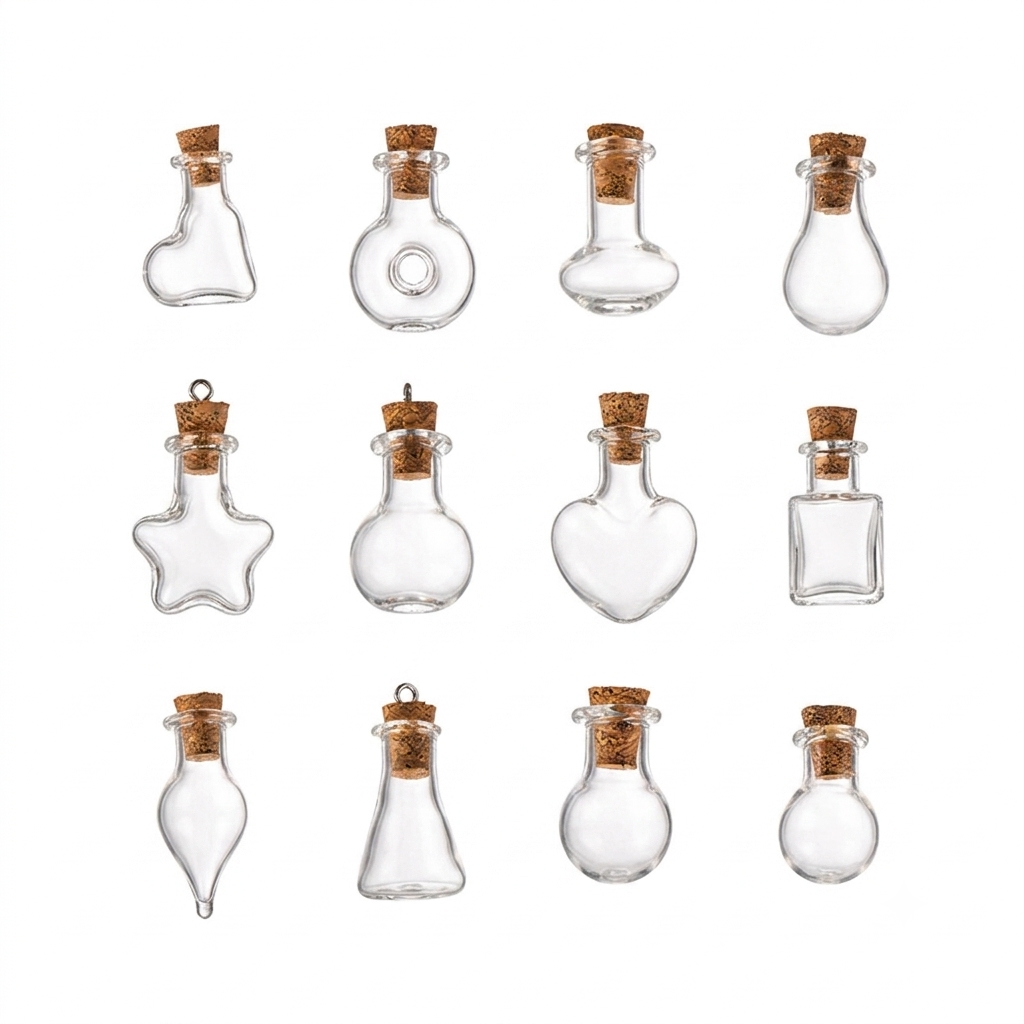 Clear 15ml Mini Wishing Glass Bottles with Cork Lids for DIY Christmas Wedding Gifts for Household Products